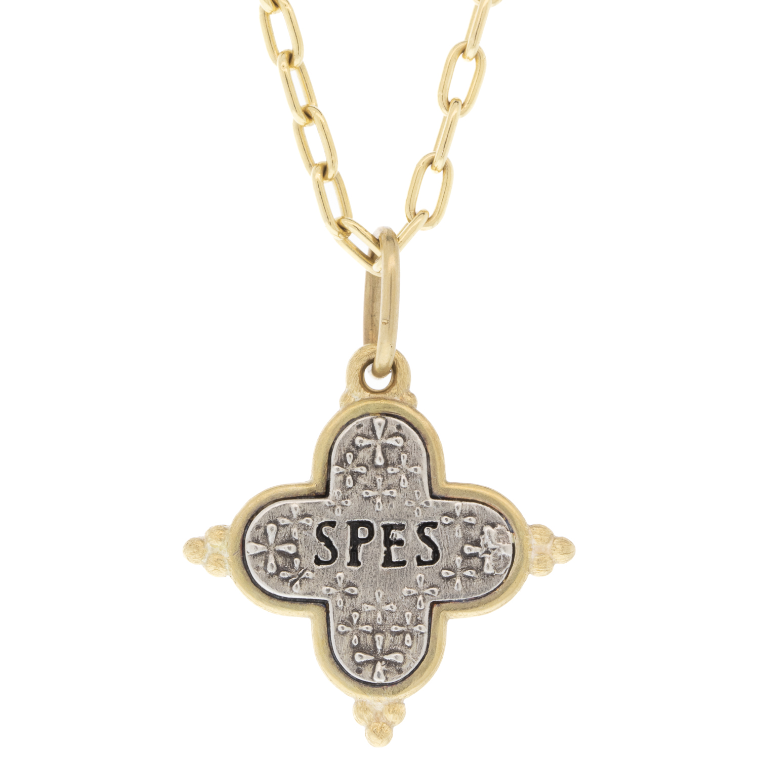 Erica Molinari Trunk Show: SS and 18K diamond frame baby clover cross "hope" .32 cts
