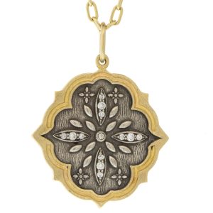 Erica Molinari:SS/18k diamond multi clover charm "wherever you go, go with all your heart" -Confucius-.016cts