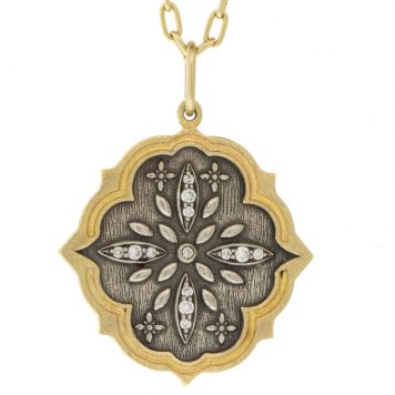 Erica Molinari:SS/18k diamond multi clover charm "wherever you go, go with all your heart" -Confucius-.016cts