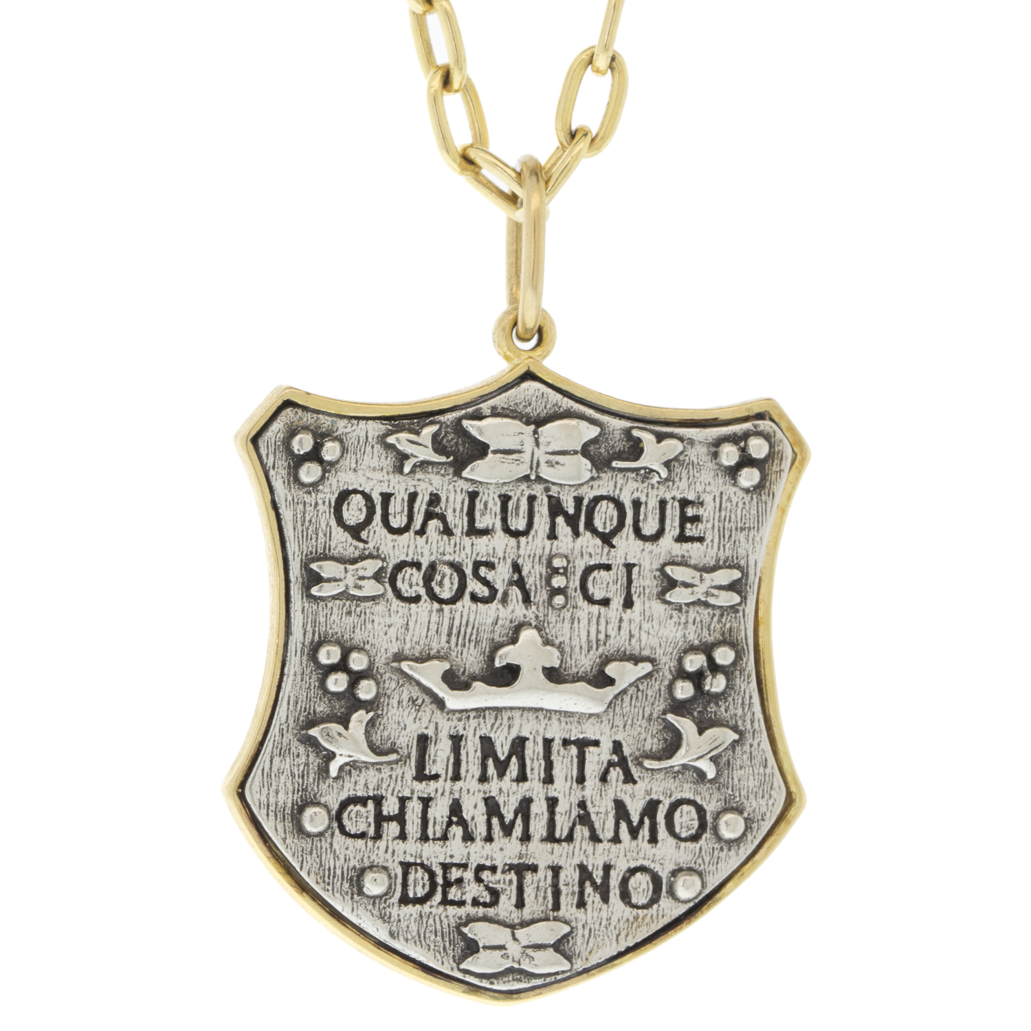 Erica Molinari Trunk Show: ss and 18k griffin charm "whatever limits us..."