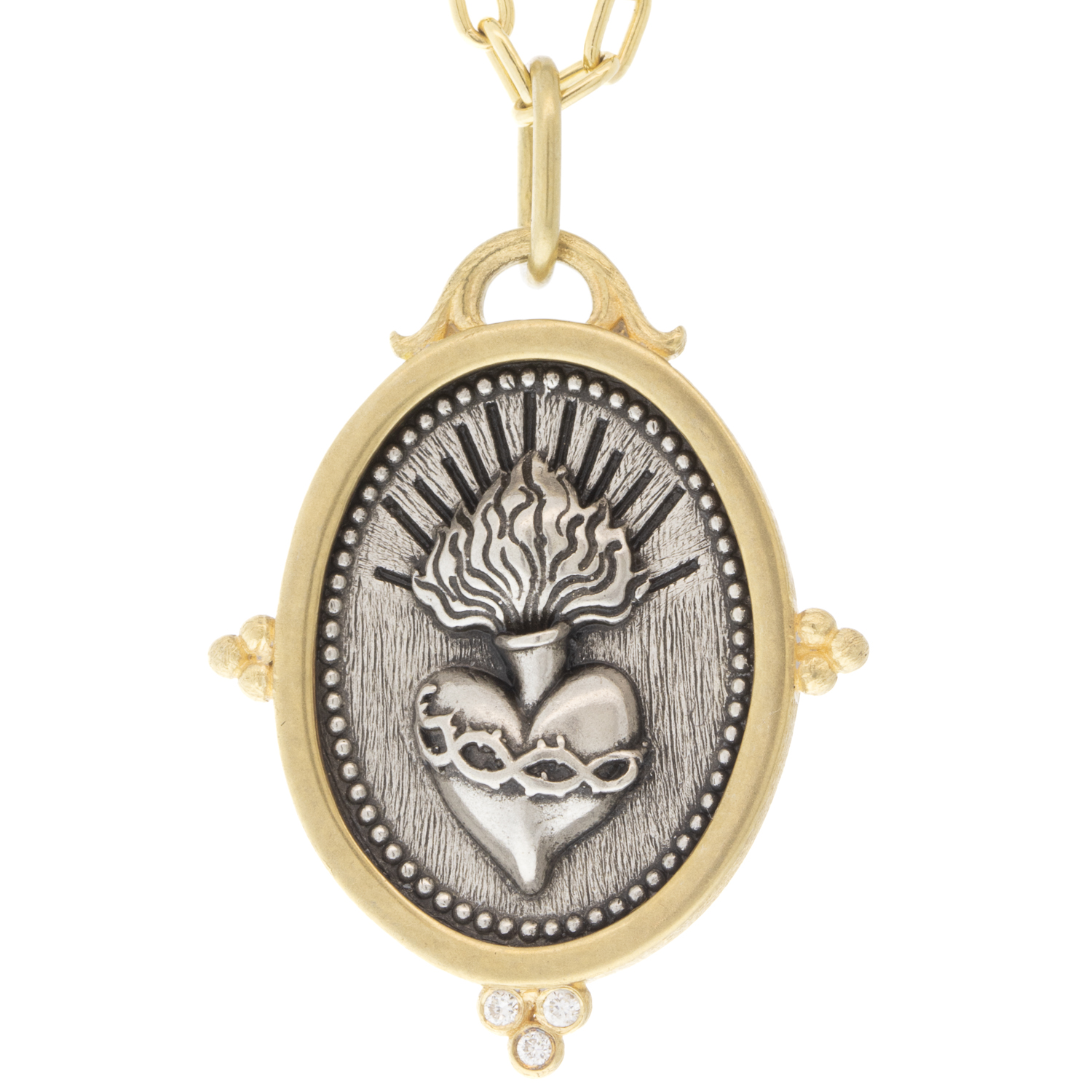 Erica Molinari Trunk Show: ss/18k single sacred heart diamond granules -.015cts "Love & life"