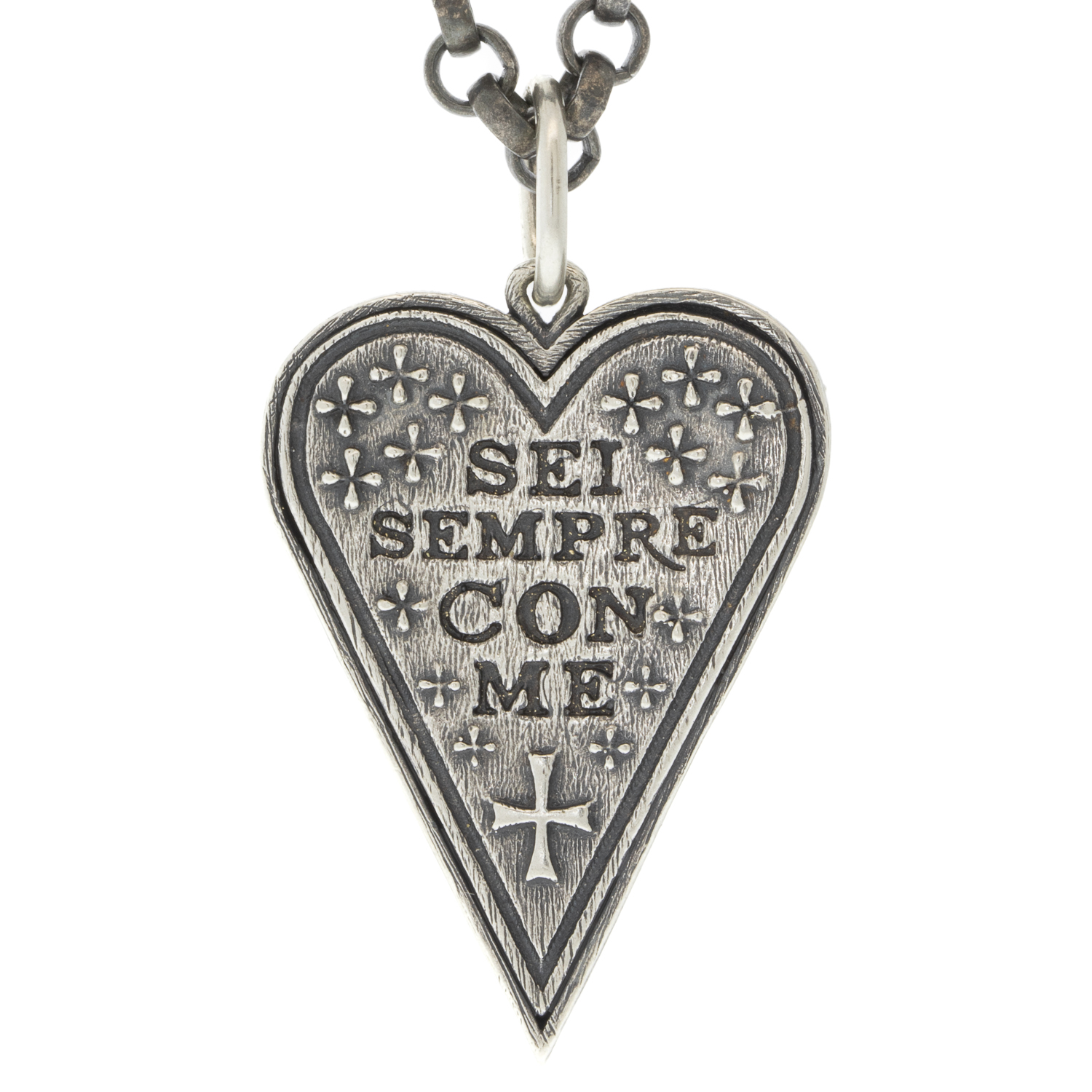 Erica Molinari Trunk Show: ss medium slim cross heart-"You are always with me"