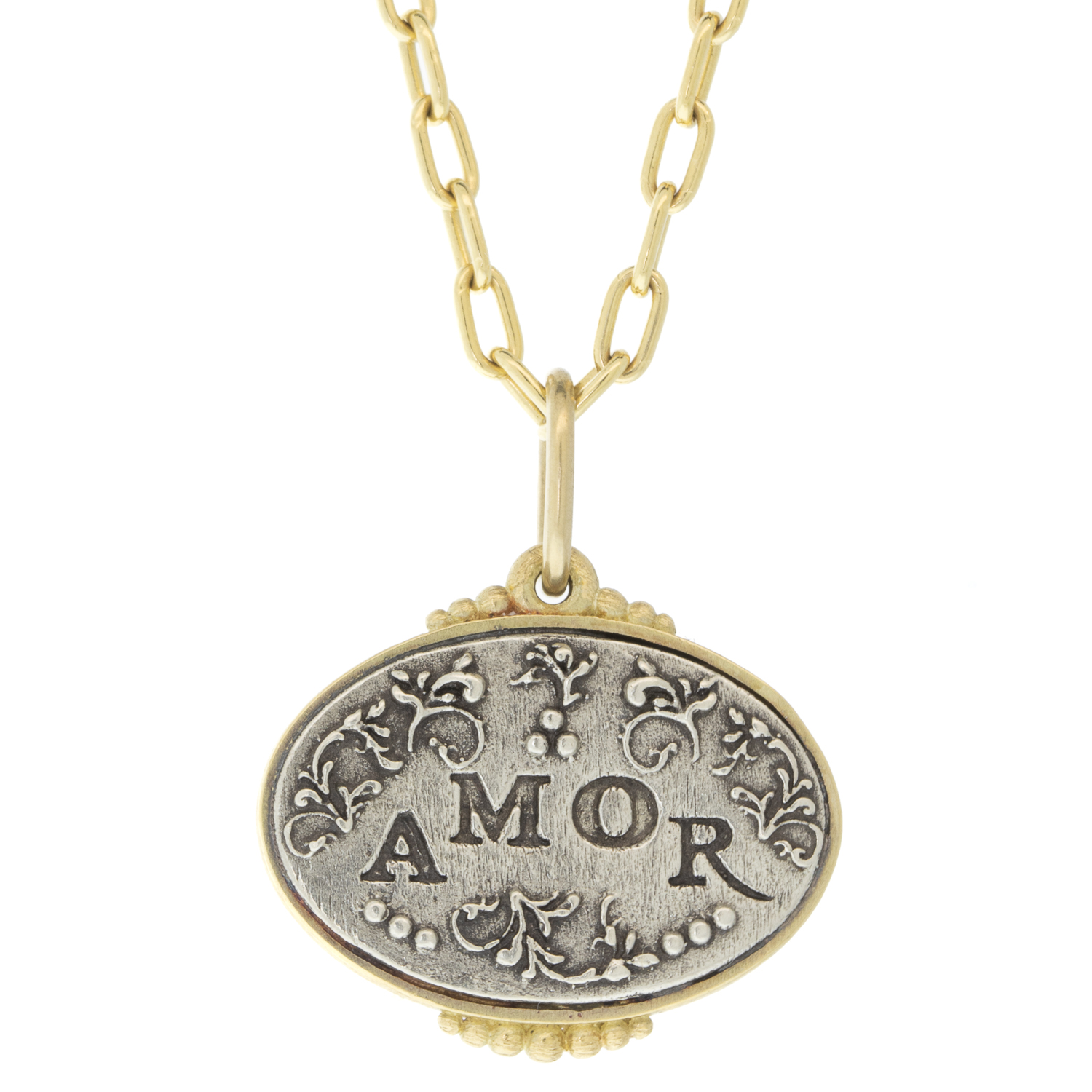 Erica Molinari Trunk Show: Charm, Small Oval Stanley the Pig, Sterling silver, 18K gold, Measures 1 x 13/16 including bail