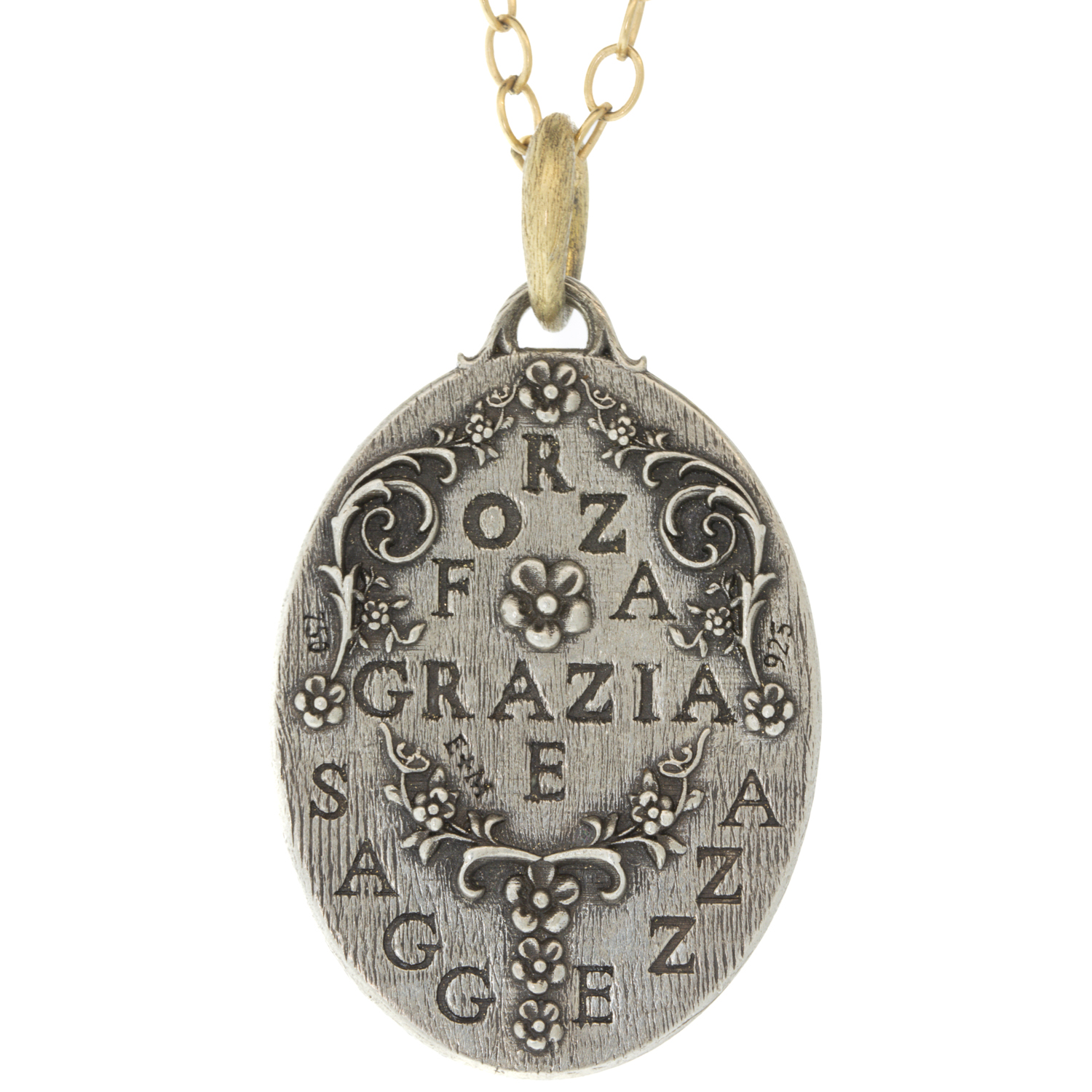 Erica Molinari Trunk Show: Charm, Large Oval Elephant, Ruche, Sterling silver, 18K gold