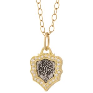 Erica Molinari: ss baby ornate pointed diamond tree "love my life" .24cts