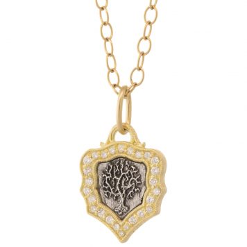Erica Molinari: ss baby ornate pointed diamond tree "love my life" .24cts