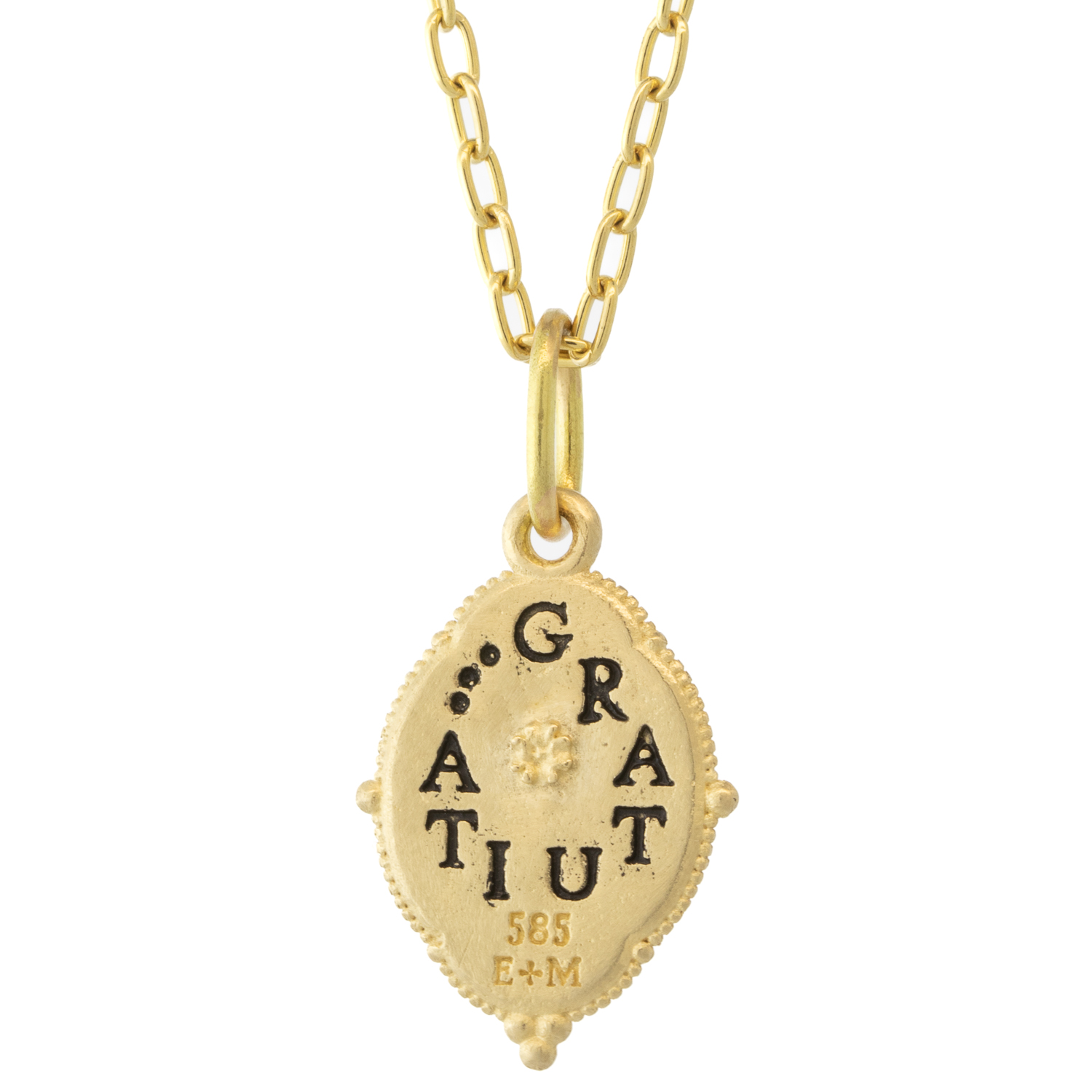 Erica Molinari Trunk show : Charm,14k Hummingbird-"Gratitude", measures 1 1/16" x 1/2" including bail