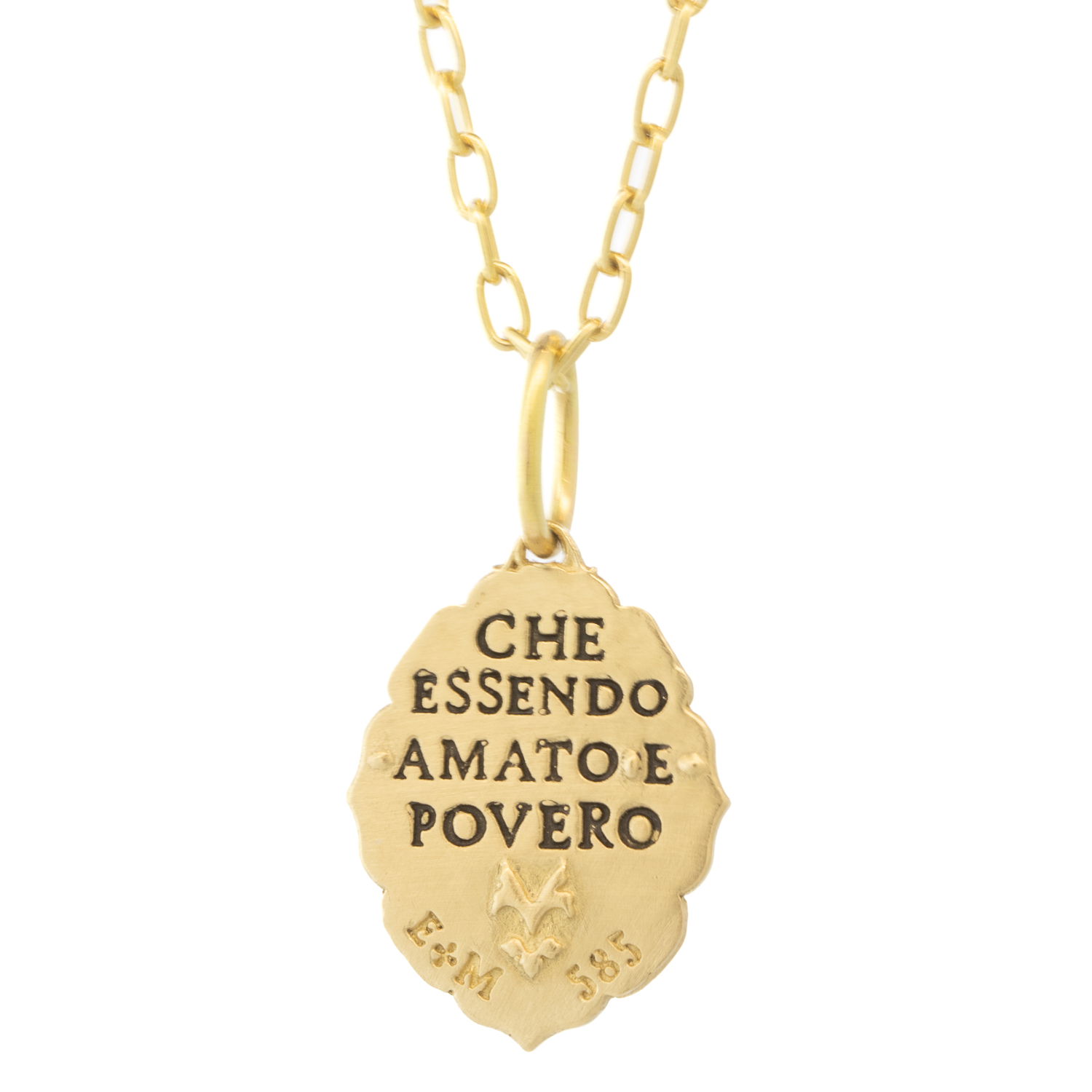Erica Molinari Trunk Show: 14K small Ornate Hummingbird -'who being loved, is poor", 1" x 9/16" including bail