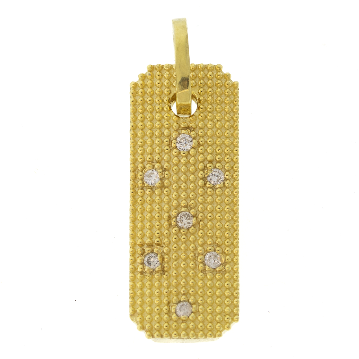 925SUNEERA:Pendant,CYD bar,14k YG w/scattered white diamonds,0.08cts 14k bail,9mm/22mm
