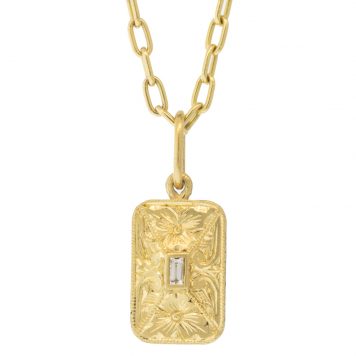Erica Molinari: 18k medium SOFT RECTANGLE baguette diamond .05cts