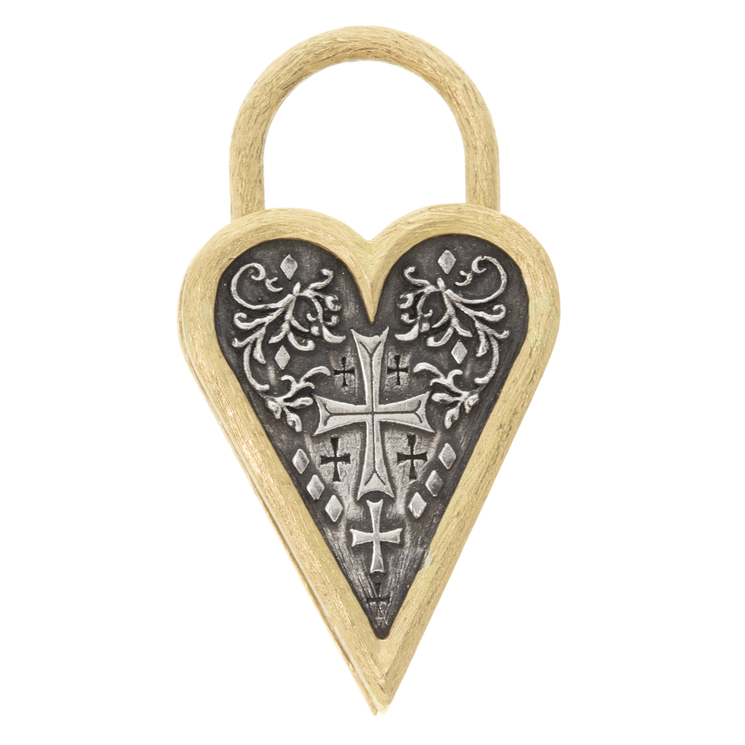 Erica Molinari Trunk Show: ss/18k medium slim shimmer pave heart - "She flies with her own wings" - .90cts