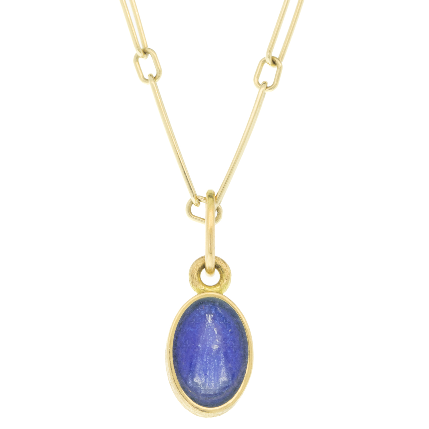 Erica Molinari Trunk Show: 18k/ss baby oval enamel Mary Magdalene-"Faith"