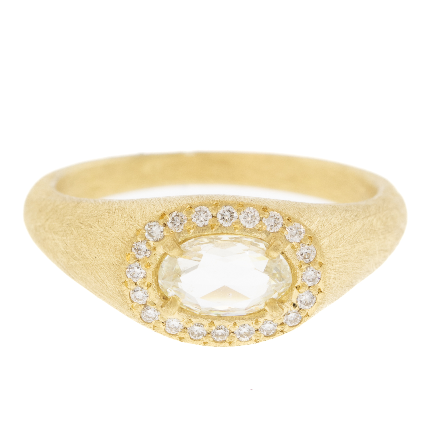Yasuko Azuma: Ring, 18ky, .58ct diamond, .11ct diamond halo, size 6.5