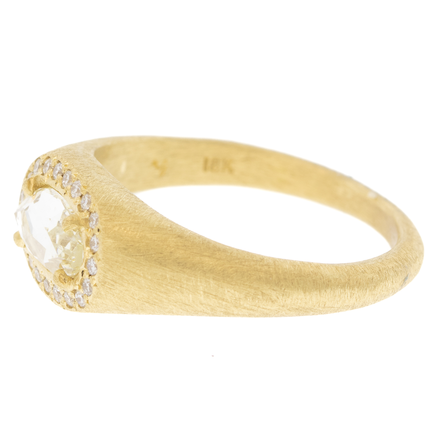 Yasuko Azuma: Ring, 18ky, .58ct diamond, .11ct diamond halo, size 6.5