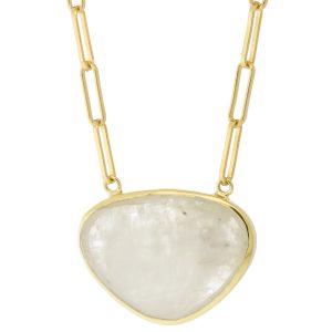 Lulu: Ember Necklace, Moonstone, Measures 17" - 19" in Length