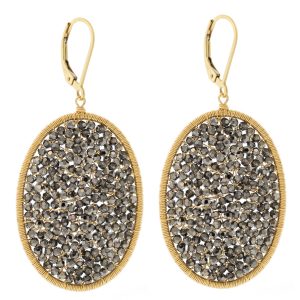 Dana Kellin: Earrings,OPHELIA,Dark colored wire wrapped crystals,14k gold fill