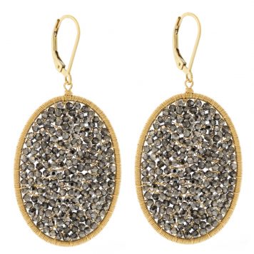 Dana Kellin: Earrings,OPHELIA,Dark colored wire wrapped crystals,14k gold fill