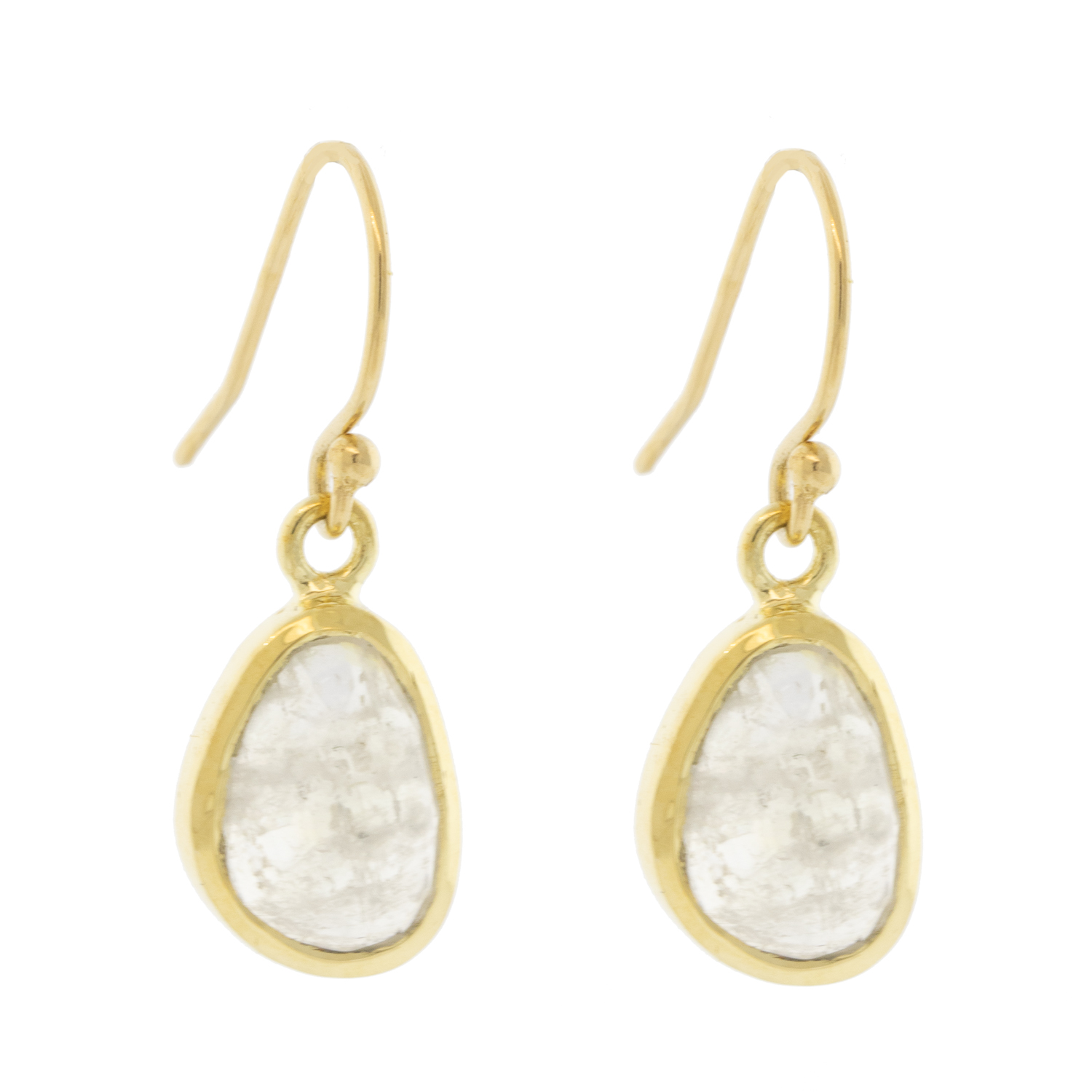 Lulu: Finn Birthstone Earrings, moonstone, 18K gold vermeil, 14K gold fill ear wire