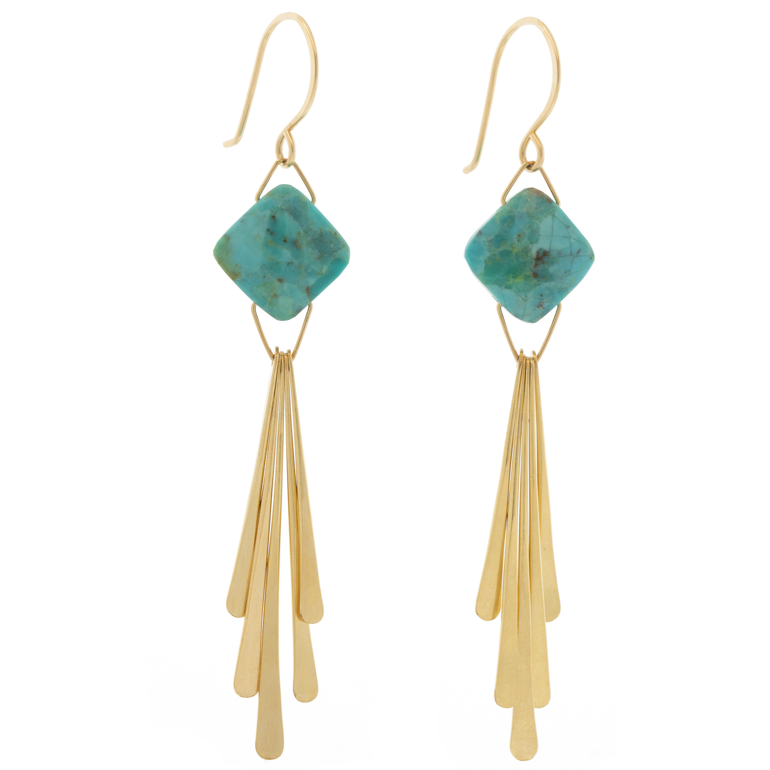 LuLu: Winslow Earrings - square, Turquoise