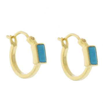 LuLu: Gemma Huggies, turquoise, 18K gold vermeil