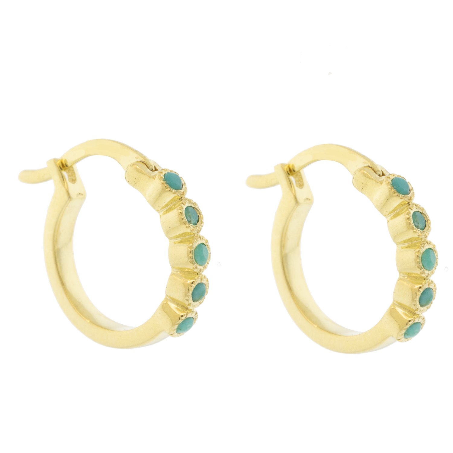 Lulu: Lola Huggies, turquoise, 18K gold vermeil