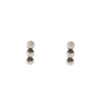 Jane Diaz: Granulated Three Ball Stud Earring, SS