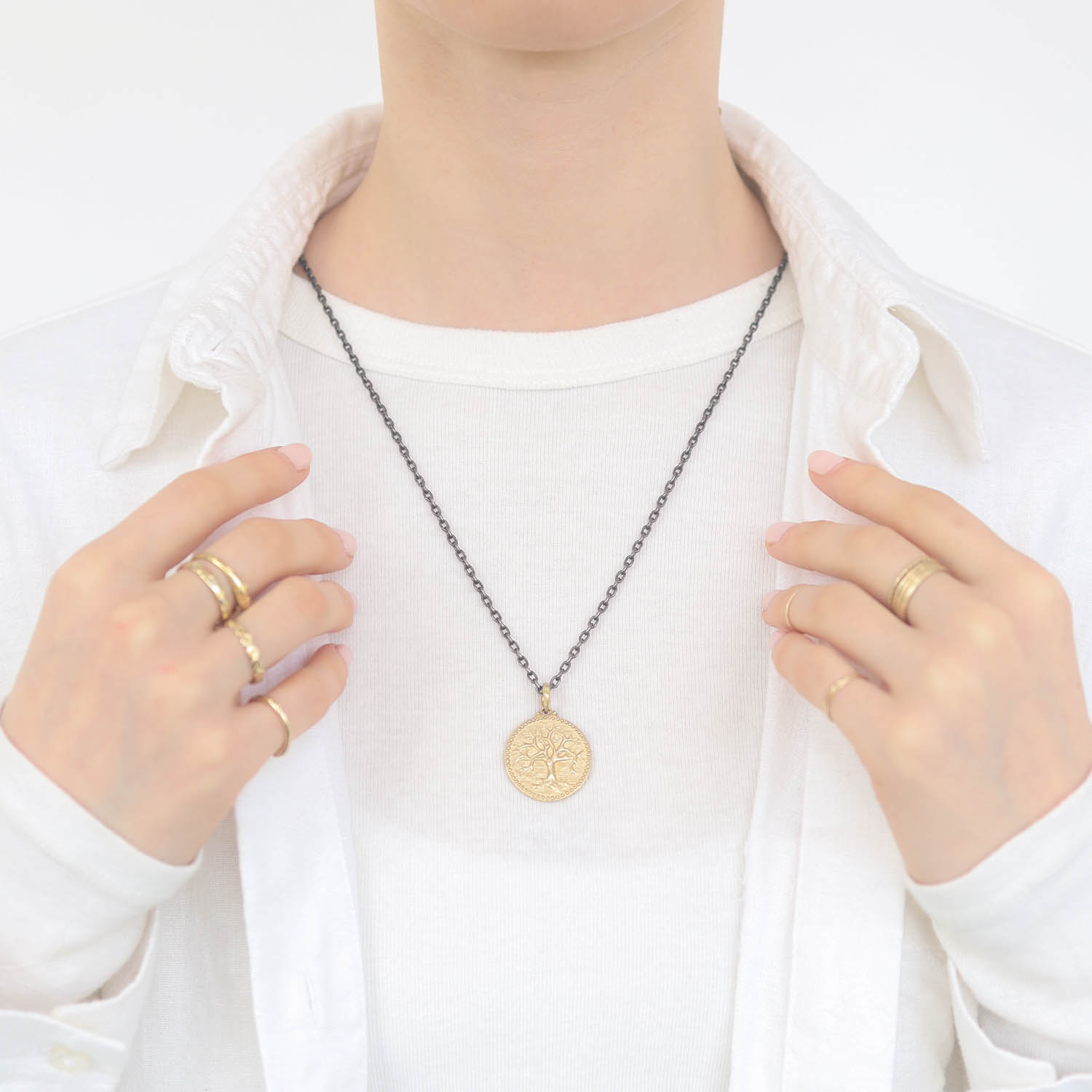 Erica Molinari: 14K tree charm "life is changed not taken away