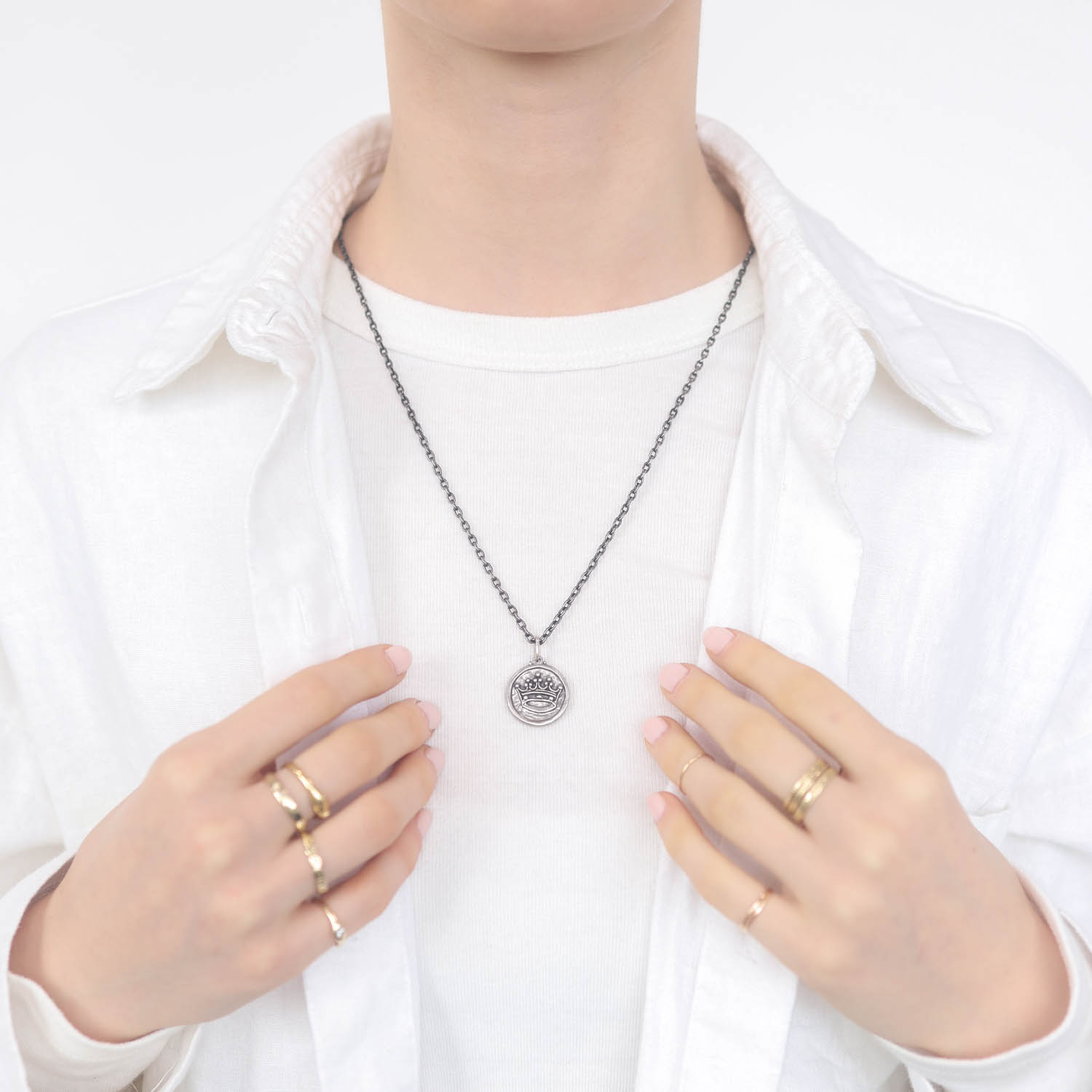 Erica Molinari Trunk Show: Charm SS Crown + Double Key Veni, Vidi, Vici = ‘I came, I saw, I conquered’ Diamonds, .028 TCW