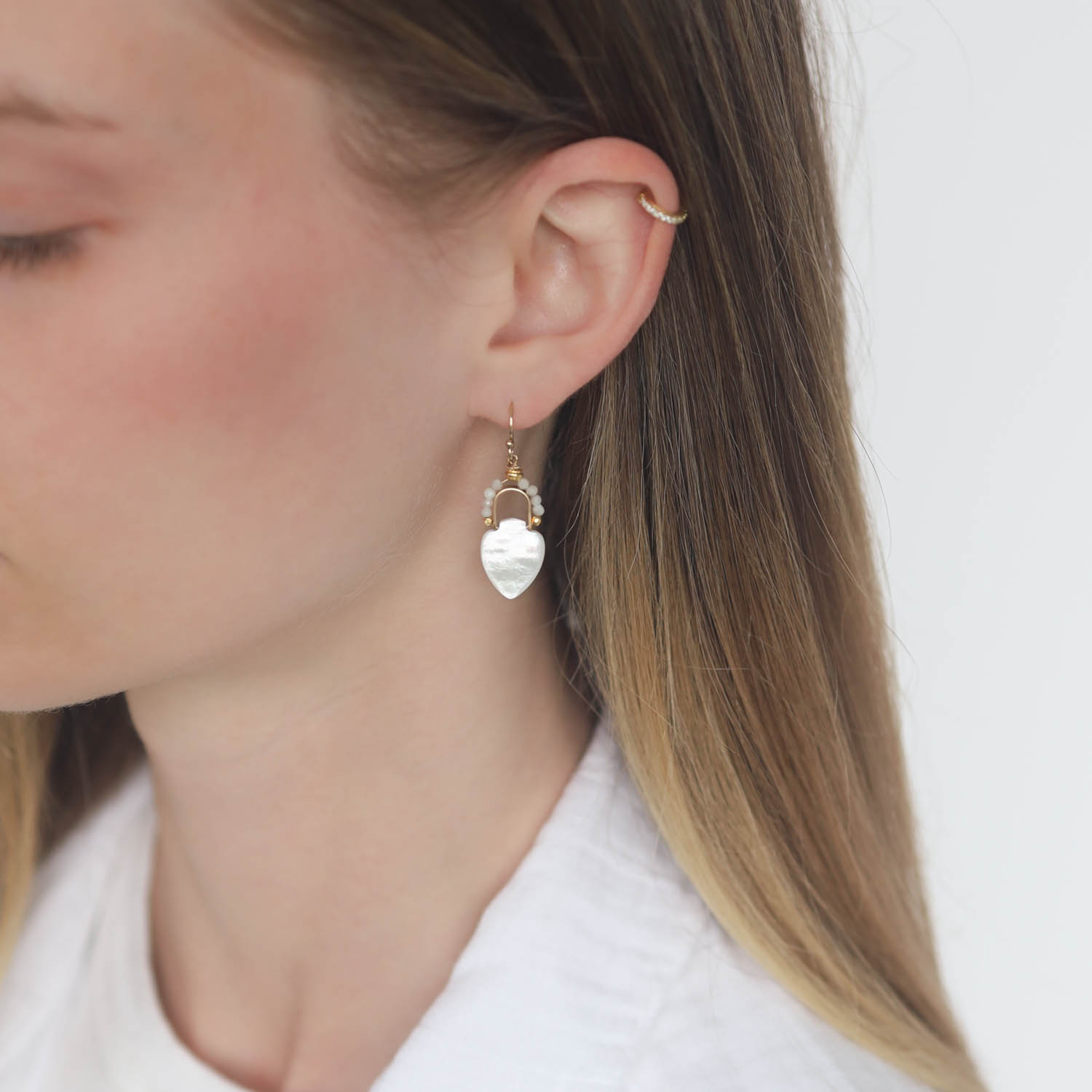 LuLu: Enya Earrings, Mother of Pearl