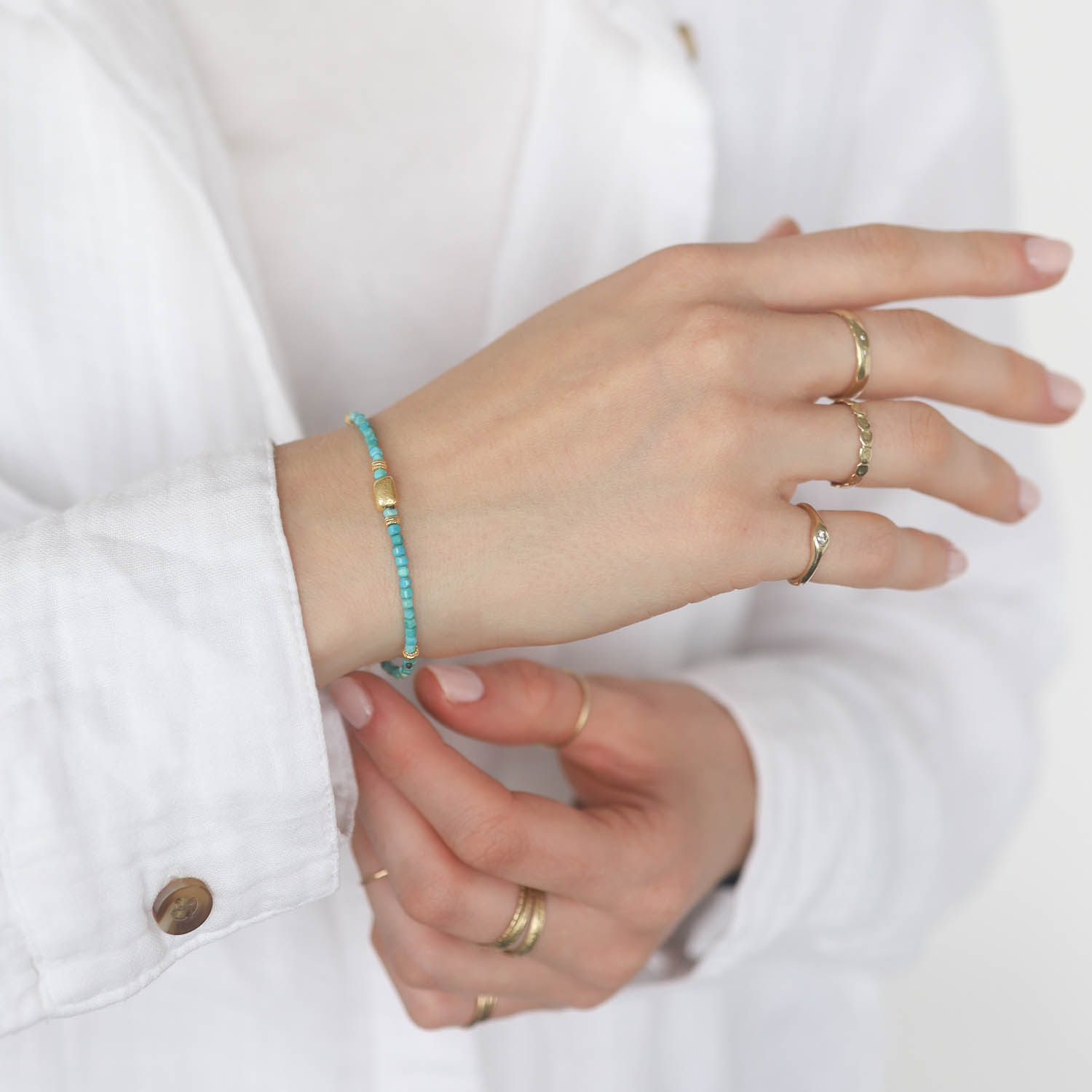 LuLu: Lhasa Bracelet, Turquoise, 6" with 1" extender