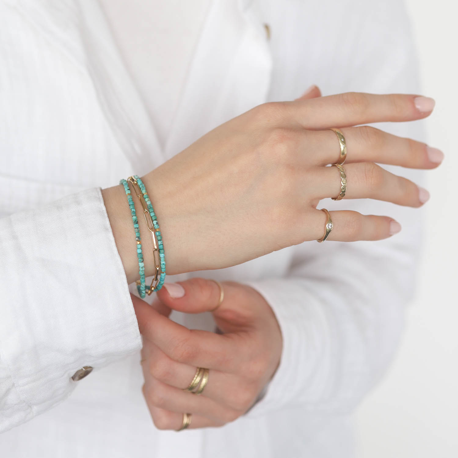 LuLu: Solara Bracelet, turquoise, 6" with 1" extender