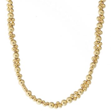 Abacus Row:  WS- Leo necklace, 17", 14K gold-filled beads, silk cord