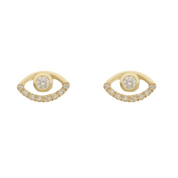 Melissa Joy Manning: 14k .11 diamond pave wink stud earring, 3/16" x 5/16"