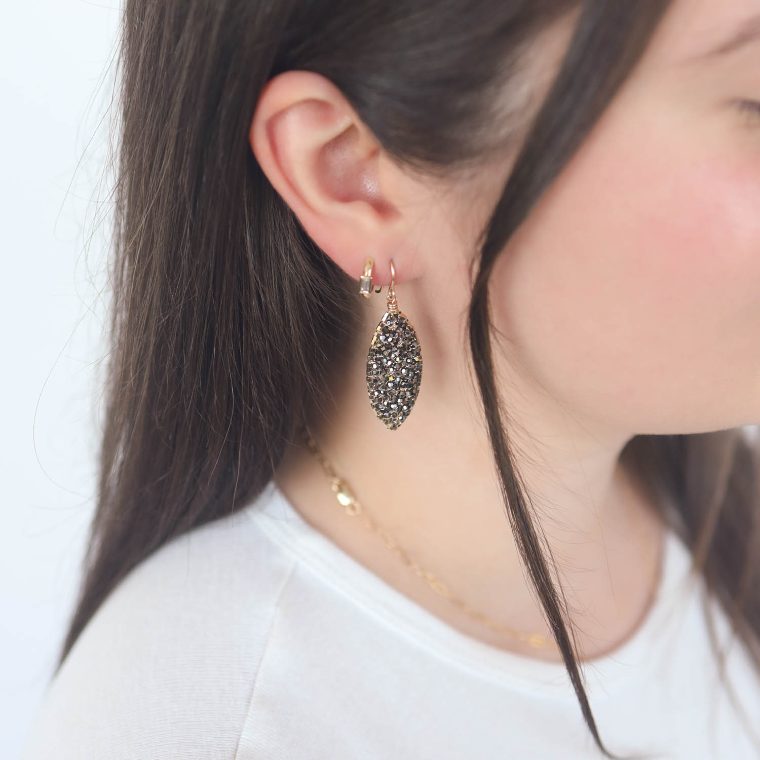 Dana Kellin: Earrings, CSN , Teardrop,goldfill, measure 1 15/16" x 9/16"