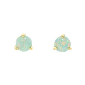 Tai: Earring, Gold Vermeil Post with Blue Opal