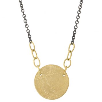 Sarah McGuire: Necklace,Small Paper Moon,18ky/oxi 18"