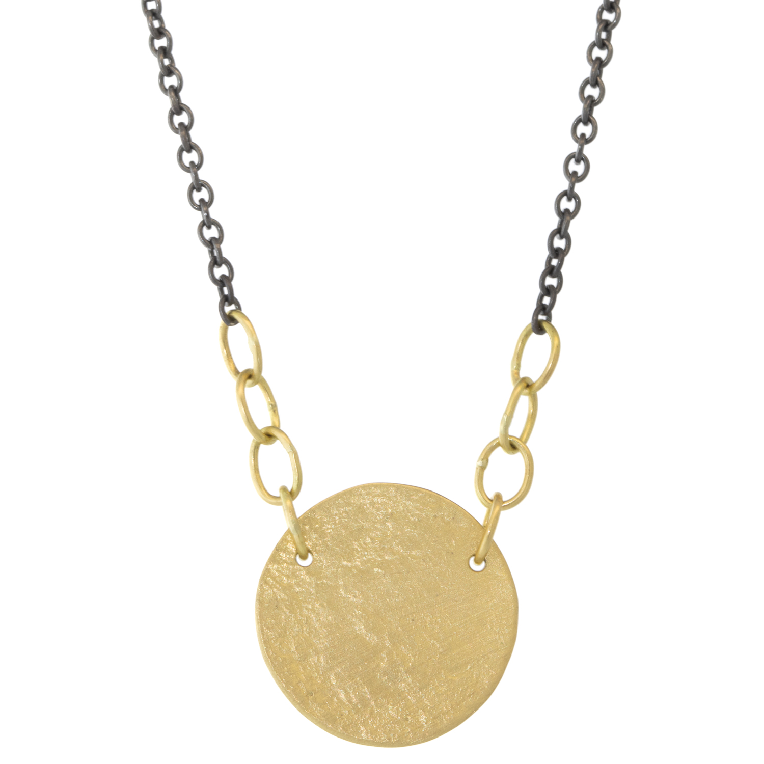 Sarah McGuire: Necklace,Small Paper Moon,18ky/oxi 18"