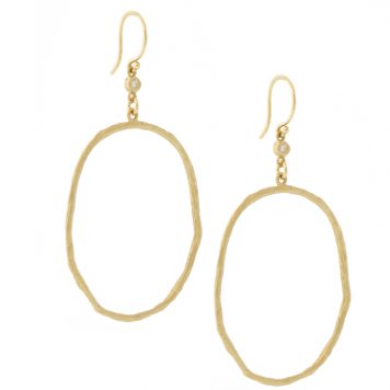 Victoria Cunningham Trunk Show: 14K textured oval hoop and dia dot