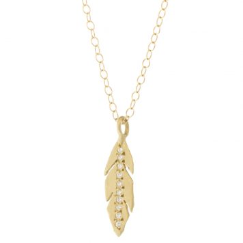 Victoria Cunningham Trunk Show: 14K small feather and diamonds