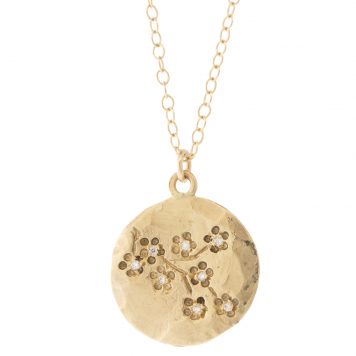 Victoria Cunningham Trunk Show: 14K Medium Hammered Cherry Blossom with Diamond
