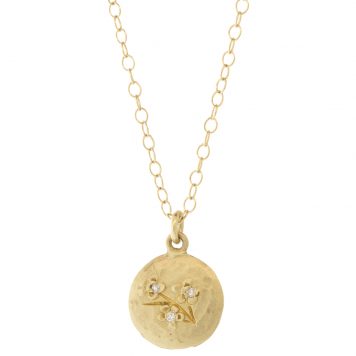 Victoria Cunningham Trunk Show: 14K Tiny Cherry Blossom with Diamond, Chain measures 16 1/2", Pendant measures 9/16" x  3/8" including bail