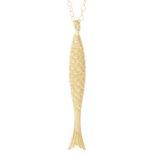 Victoria Cunningham Trunk Show: 14K long fish w/ dia eye