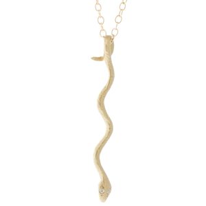 Victoria Cunningham Trunk Show: 14K long snake with diamond eyes