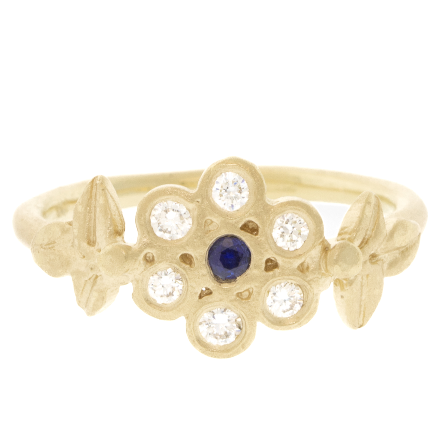 Victoria Cunningham Trunk Show: 14k wildflower and dia petals and sapphire
