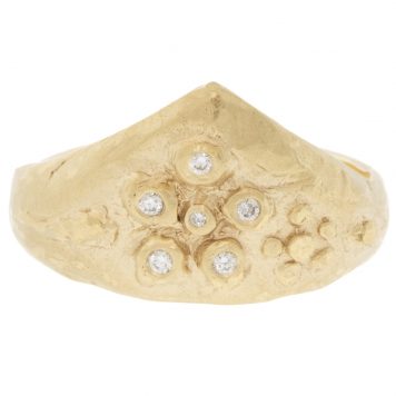 Victoria Cunningham: 14K dia flower tiara ring