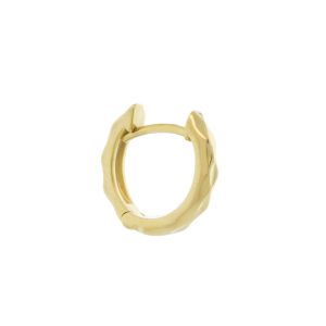 Three Stories Jewelry: SINGLE Gold Textured Hoop Earring
