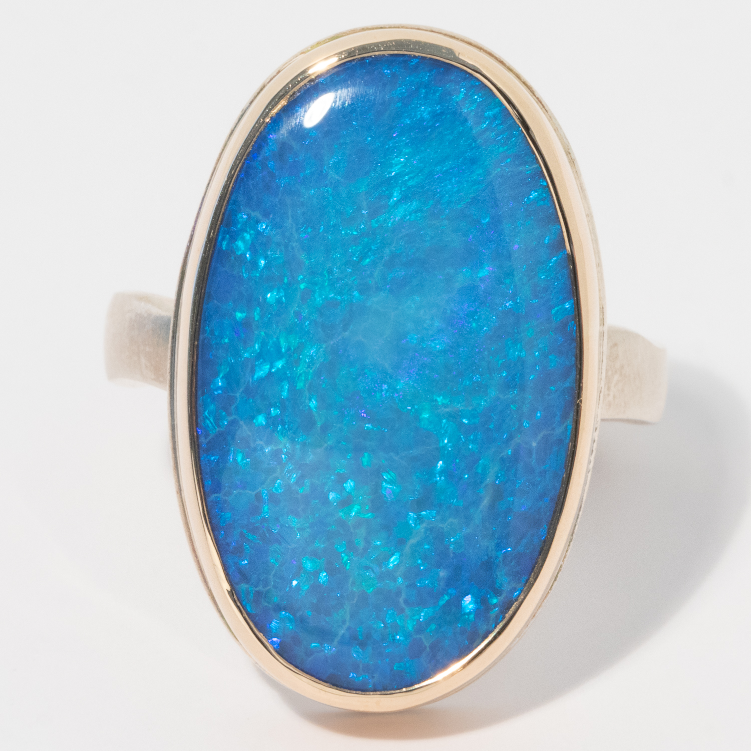 gold and silver ring with opal by jewelry designer Jamie Joseph