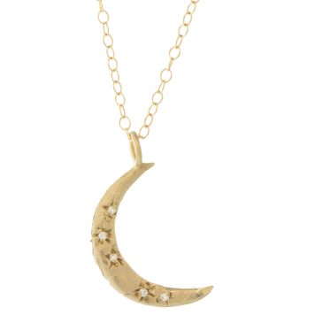 Victoria Cunningham:14K Small Crescent Moon Necklace