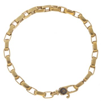Gurhan: GURHAN Mens Brass Chain Link Bracelet, Oval Links, No Stone