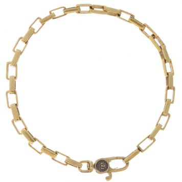 Gurhan: GURHAN Mens Brass Chain Link Bracelet, Rectangle Links, No Stone